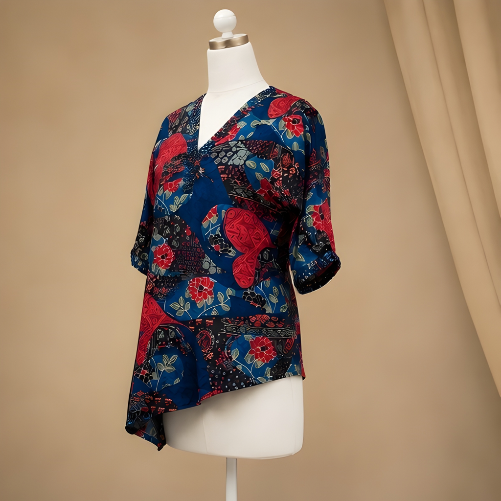 Sapphire Petal Statement Top