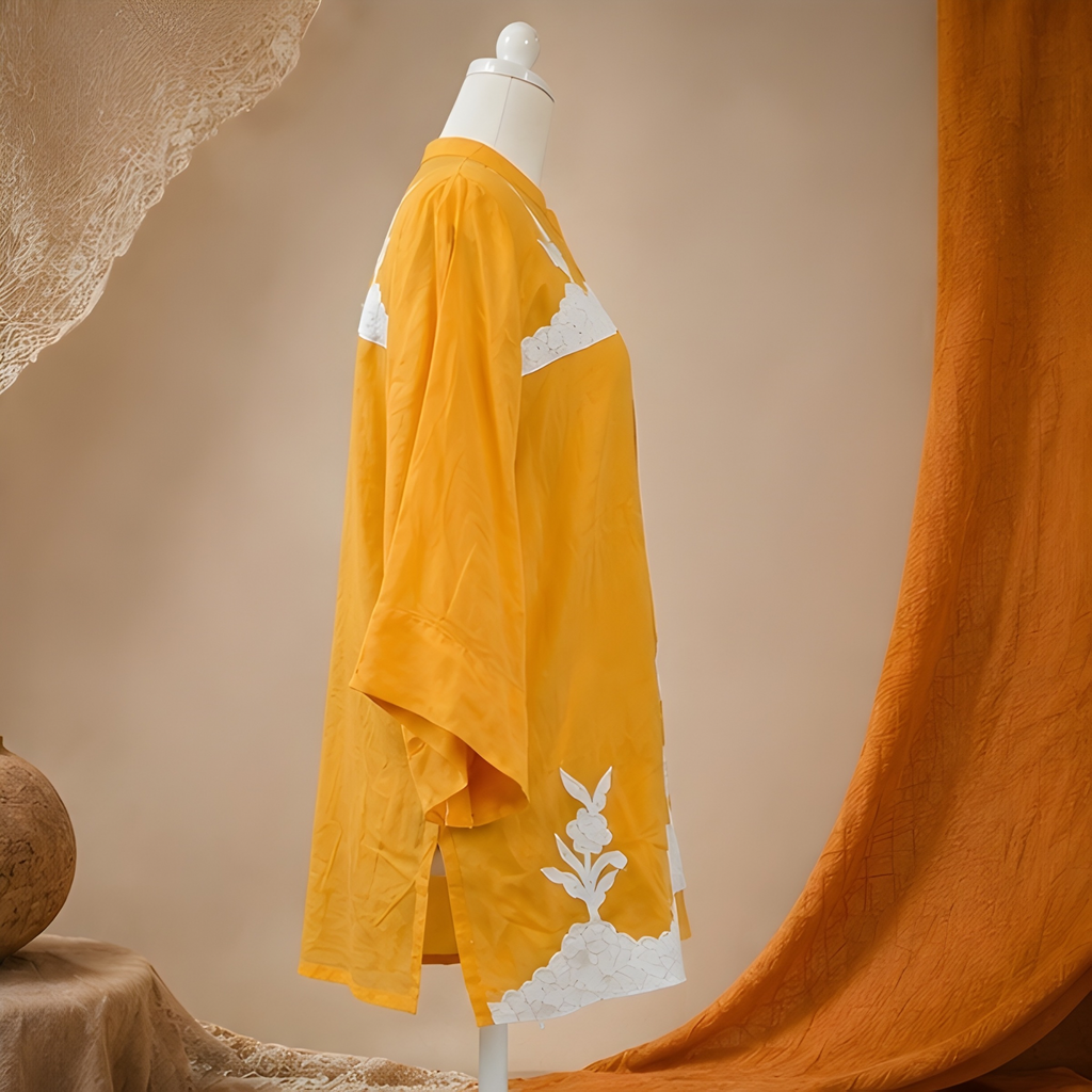 Marigold Bloom Embroidered Tunic