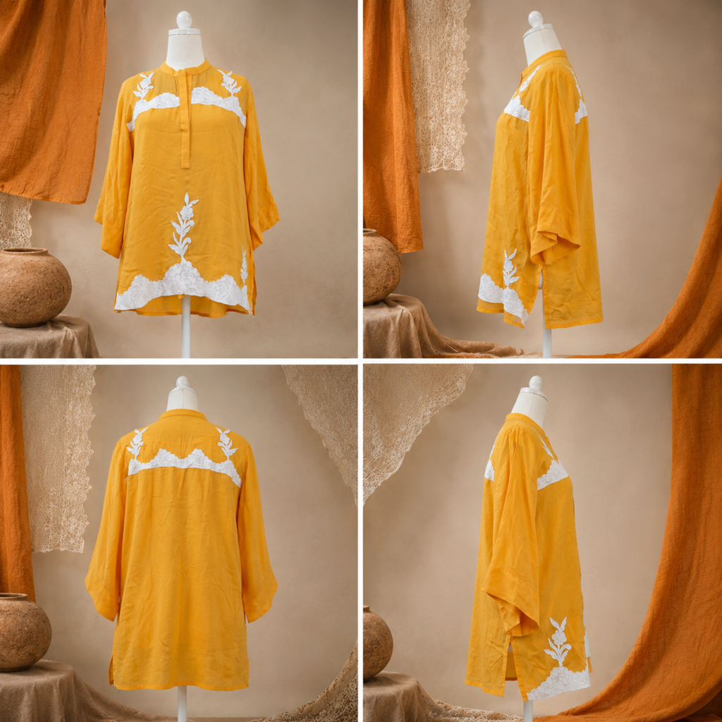 Marigold Bloom Embroidered Tunic