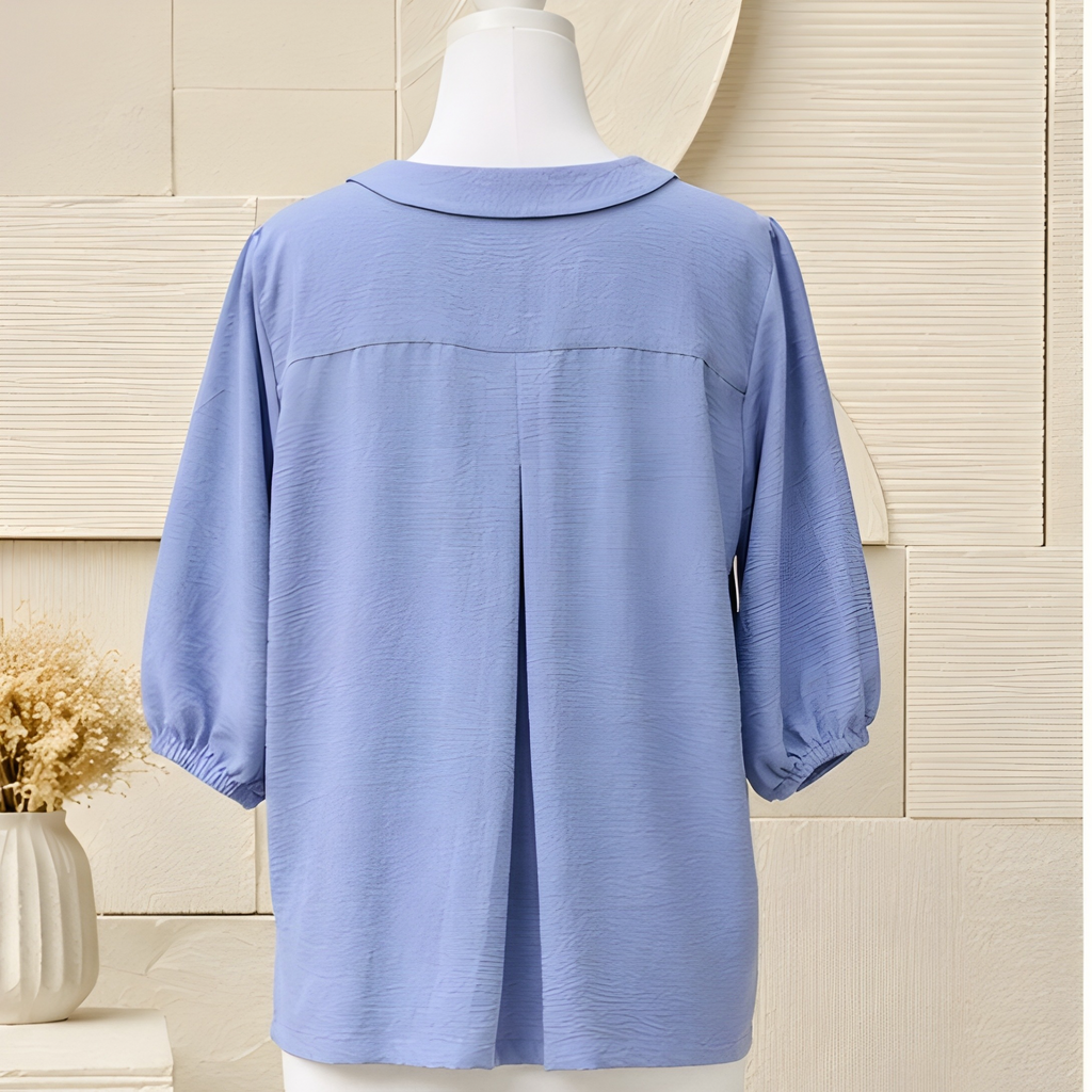 Azure Grace Peter Pan Collar Relaxed Fit Button