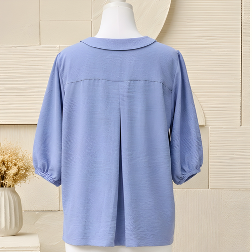 Azure Grace Peter Pan Collar Relaxed Fit Button