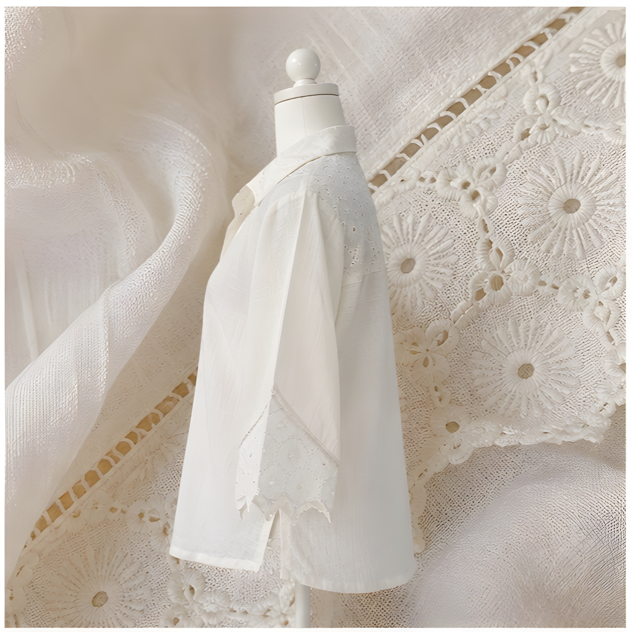 Ivory Bloom Lace Shirt