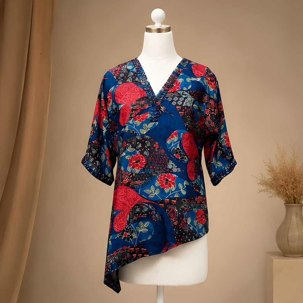 Sapphire Petal Statement Top