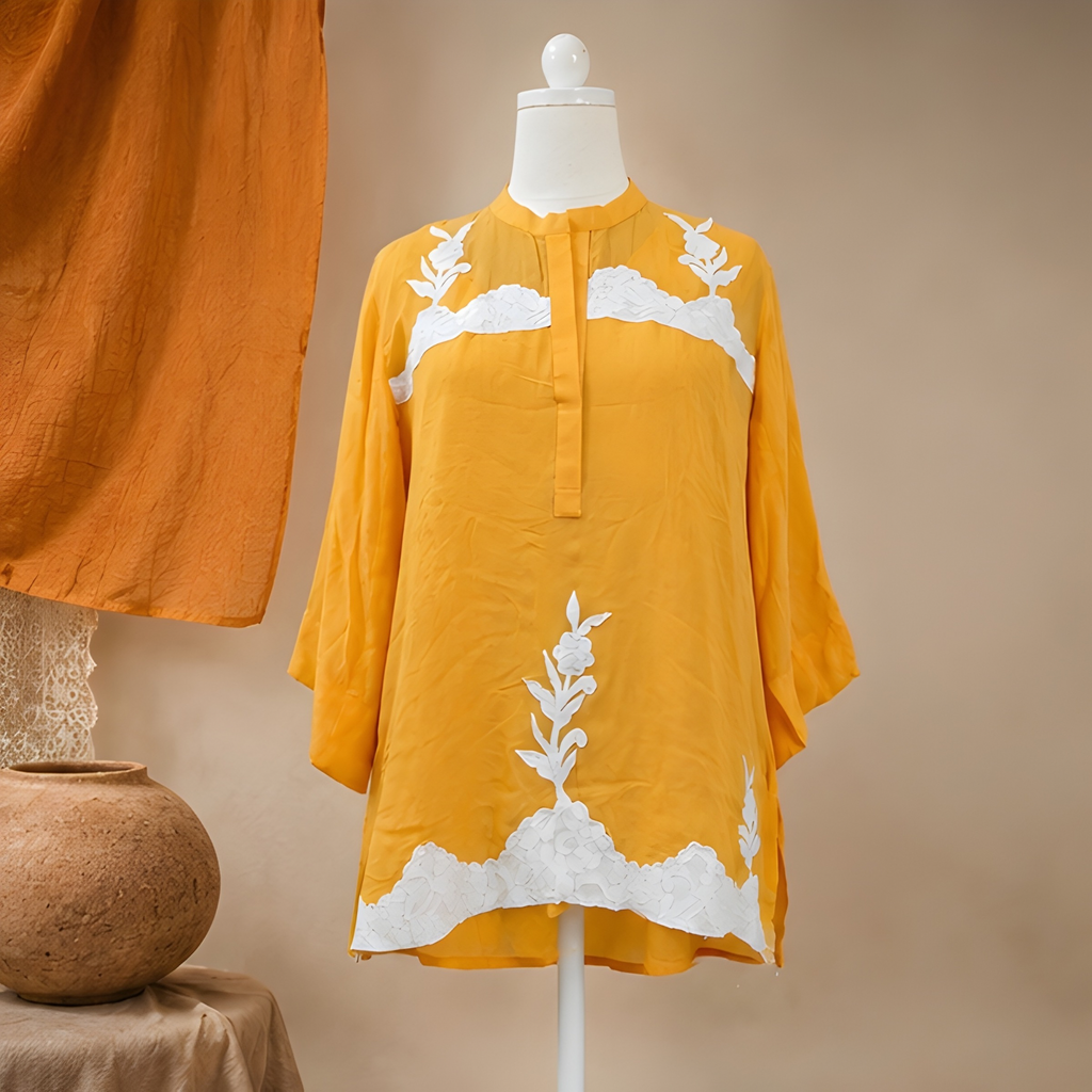 Marigold Bloom Embroidered Tunic