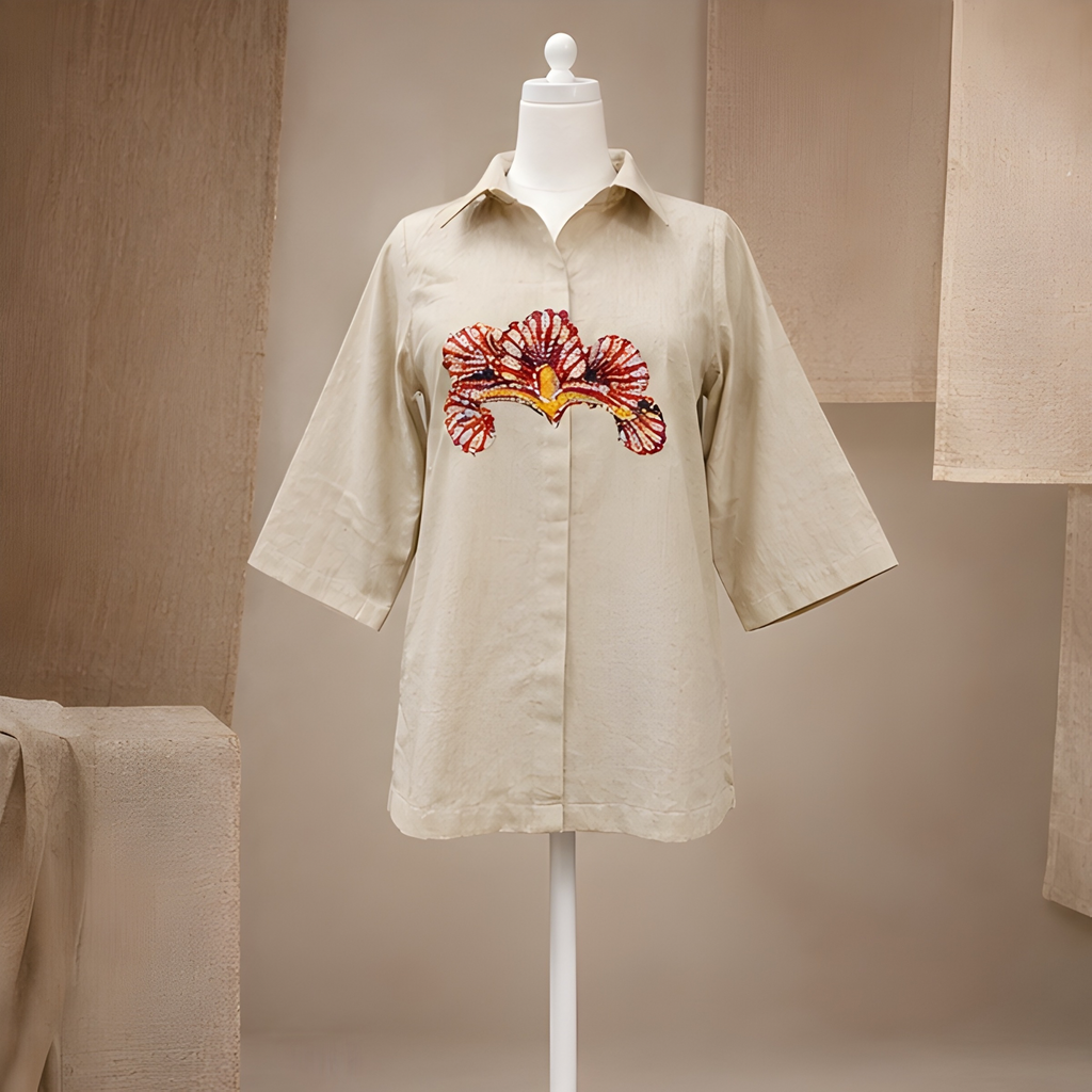 Desert Bloom Embroidered Linen Shirt