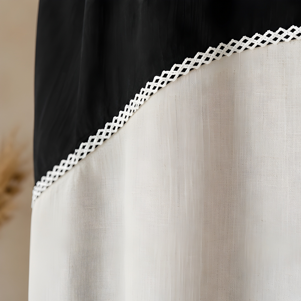 Noir Ivory Cascade Colourblock Kurta