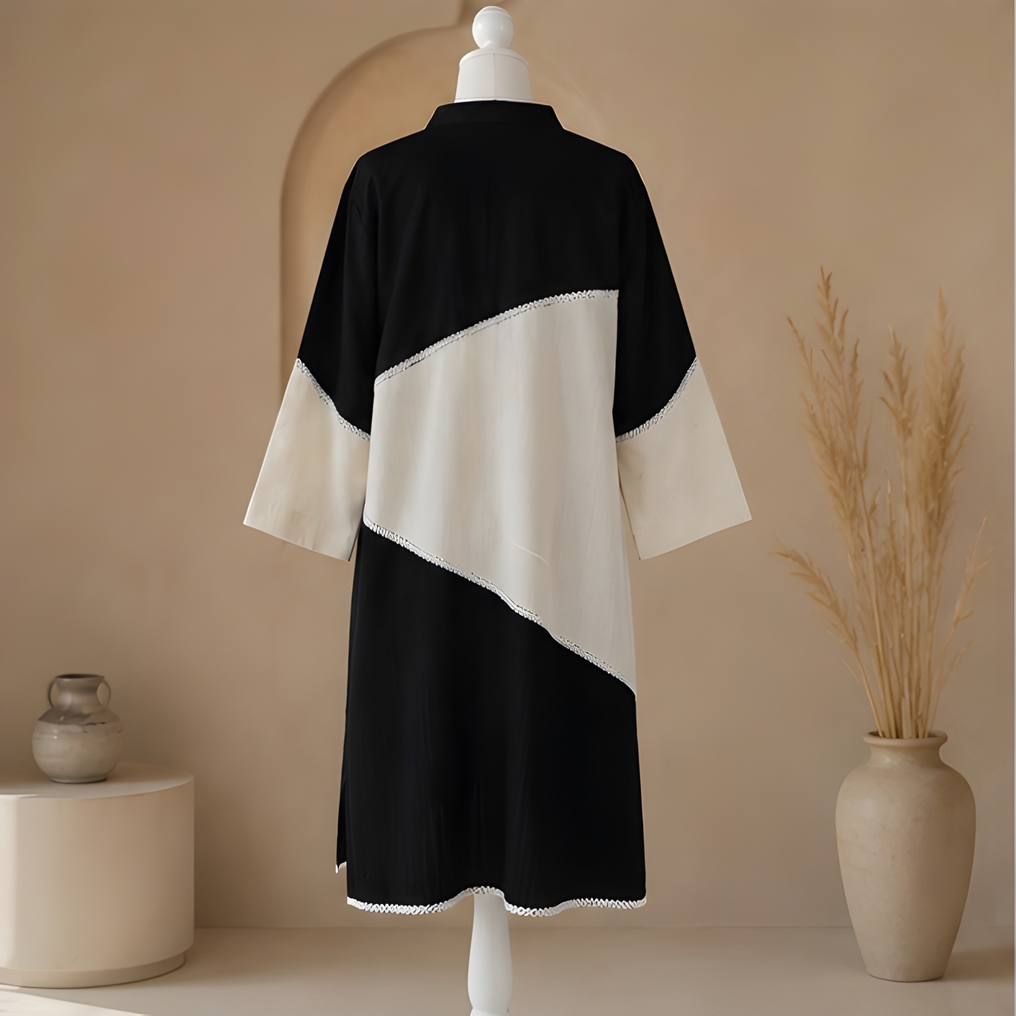 Noir Ivory Cascade Colourblock Kurta