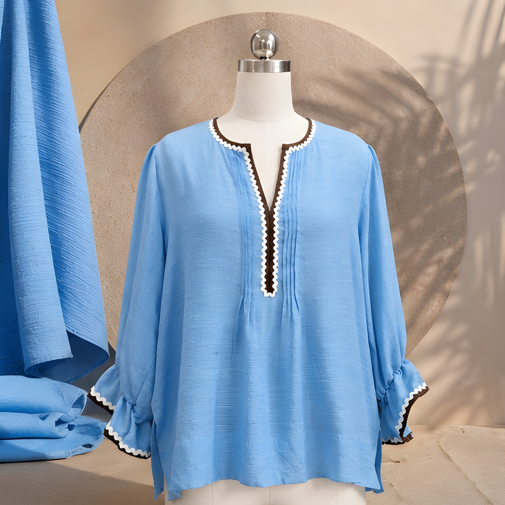 Sky Bloom Artisan Top
