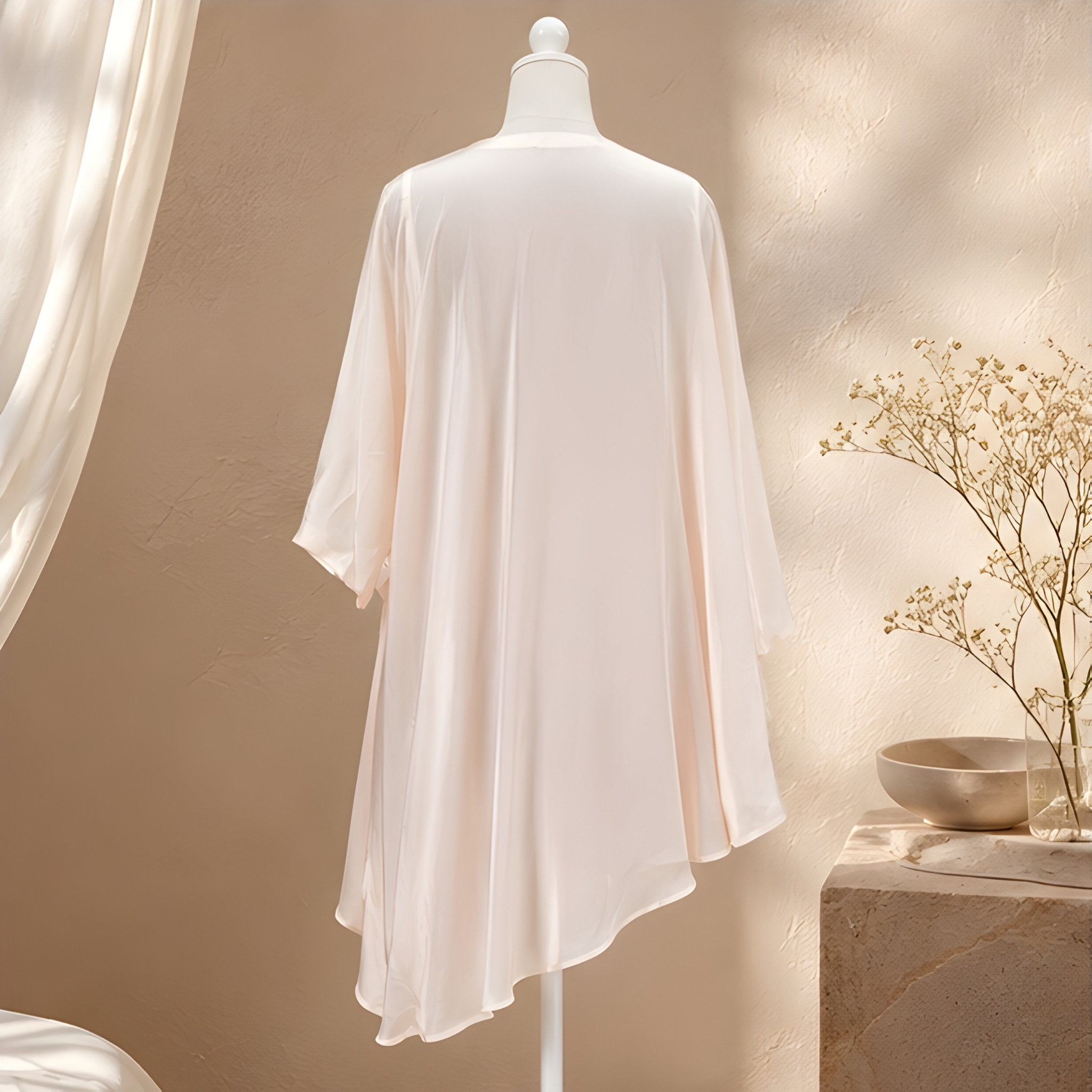 Blush Whisper Asymmetrical Kaftan Dress