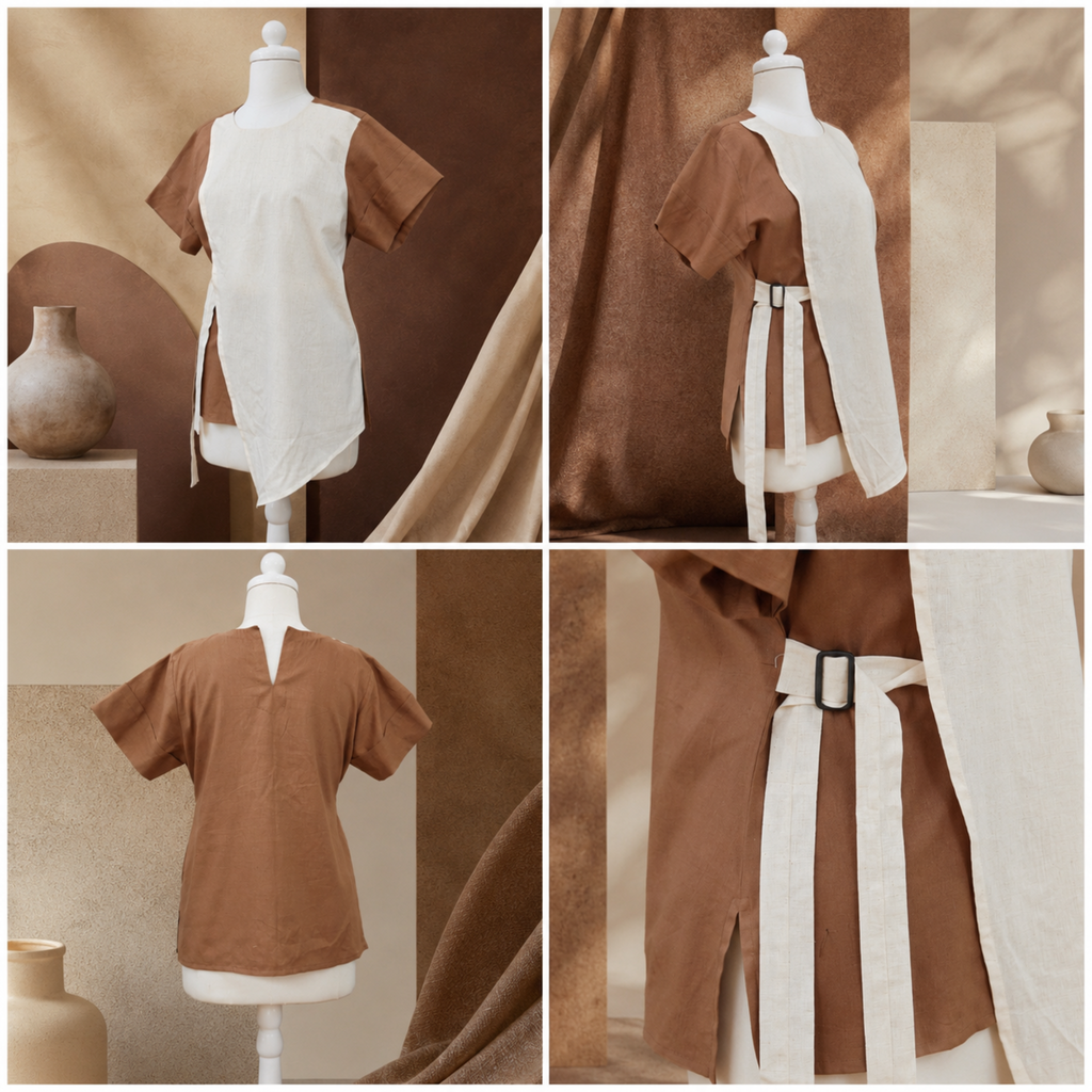 Earth & Ivory Asymmetrical Tunic