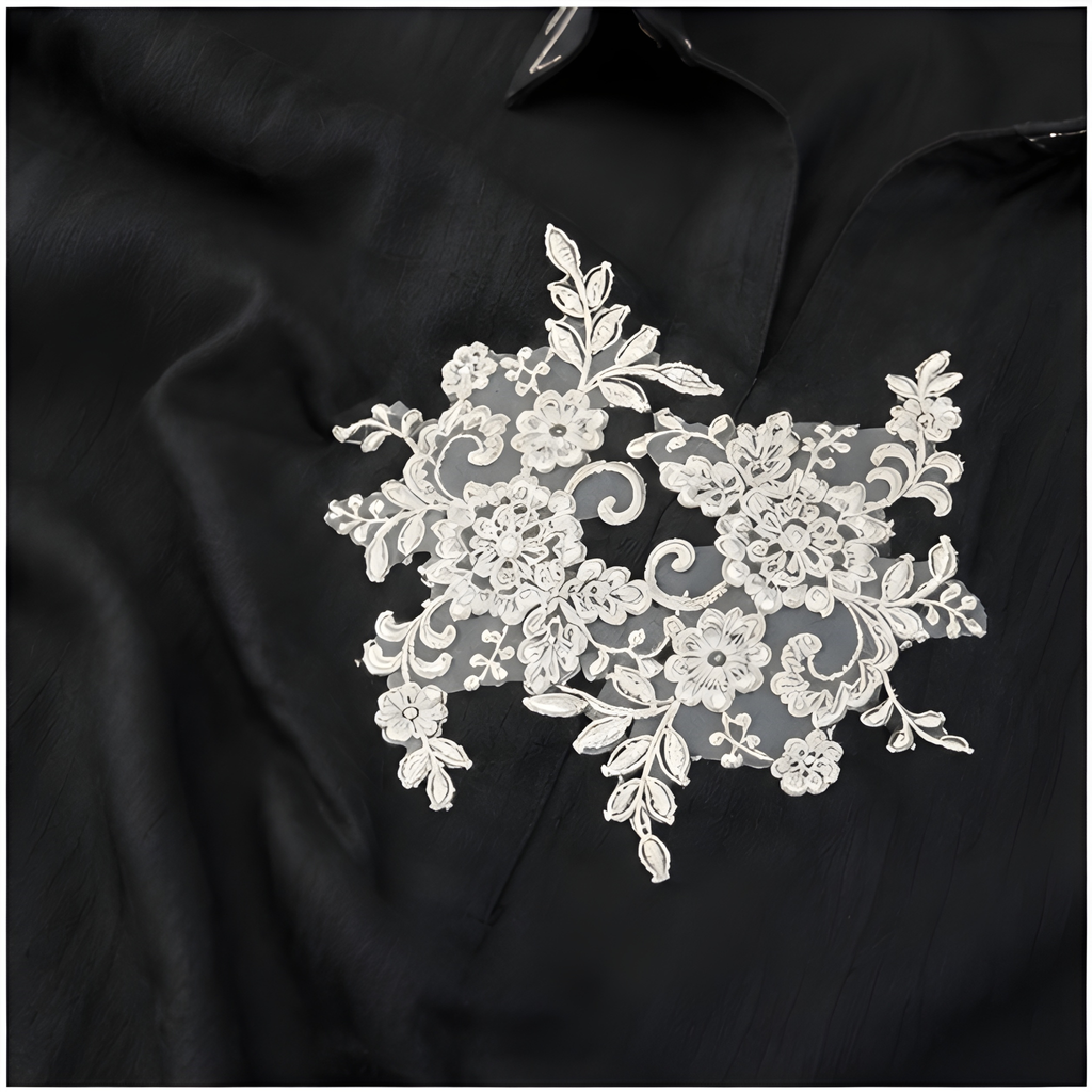 Midnight Bloom Embroidered Kurti