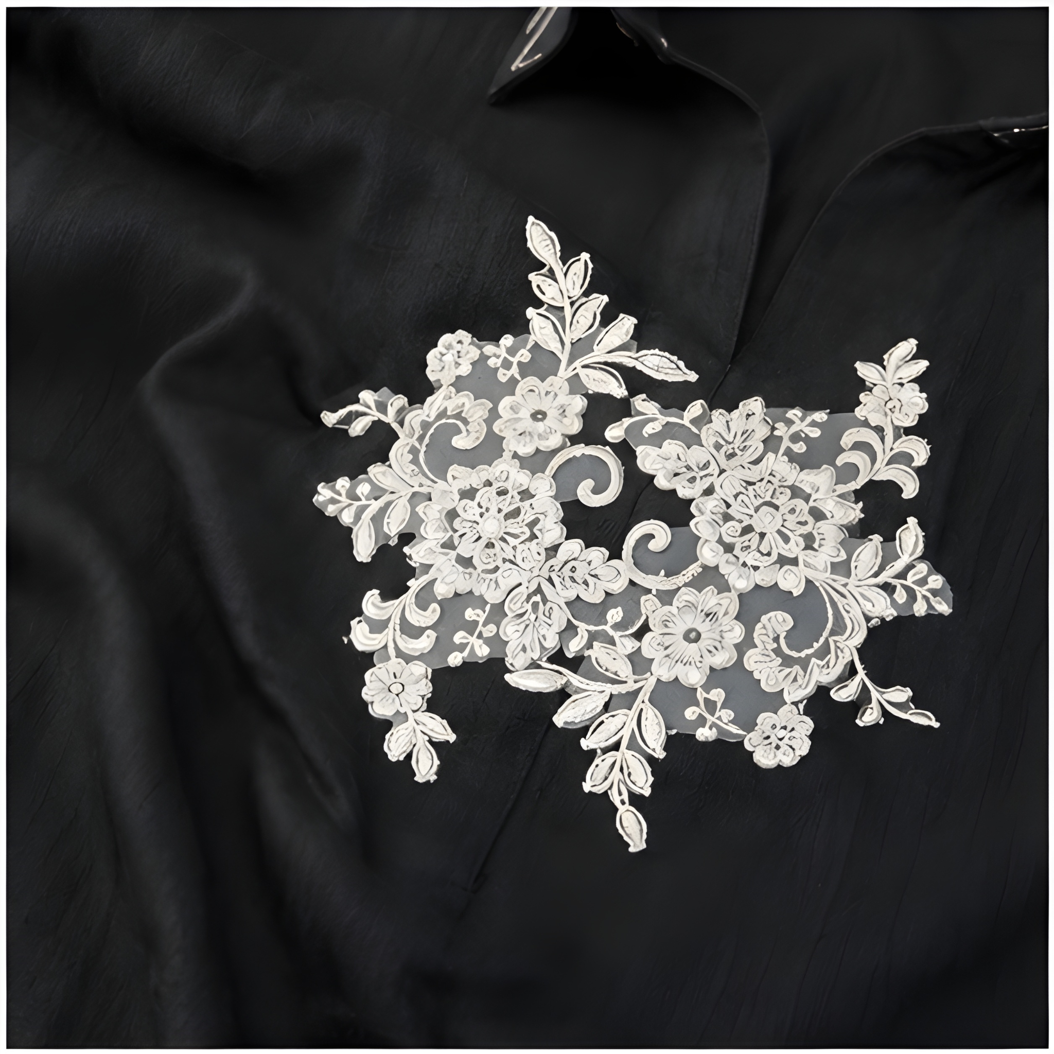 Midnight Bloom Embroidered Kurti