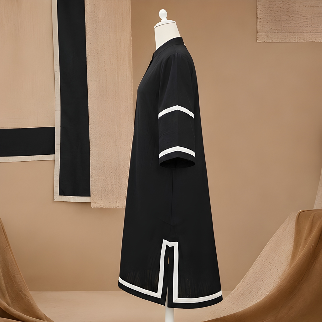 Midnight Line Minimalist Kaftan Dress