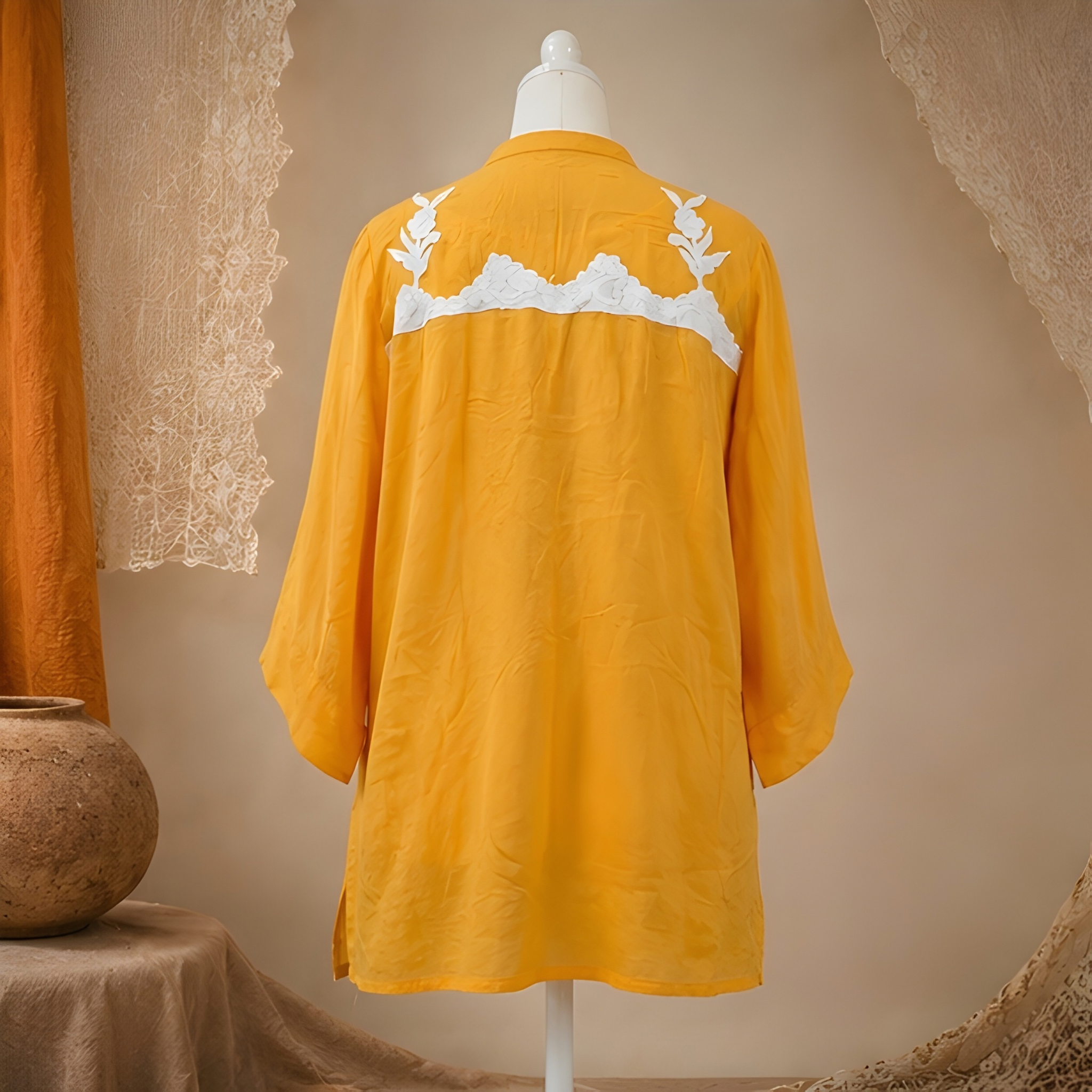Marigold Bloom Embroidered Tunic