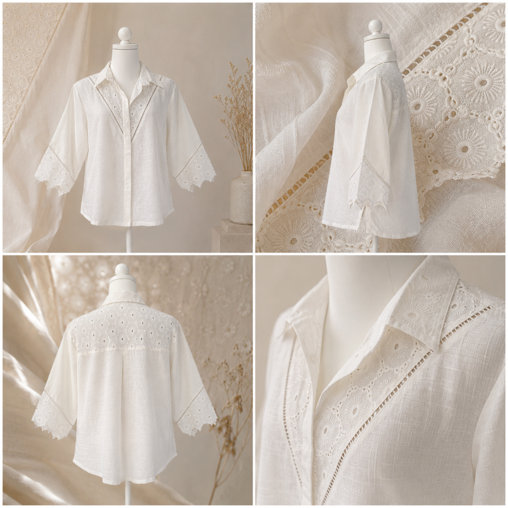 Ivory Bloom Lace Shirt