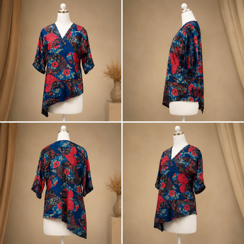 Sapphire Petal Statement Top