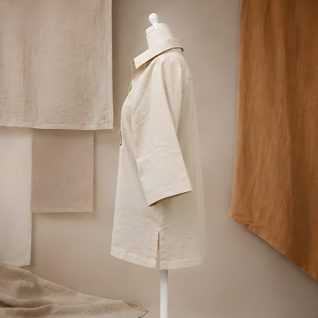 Desert Bloom Embroidered Linen Shirt