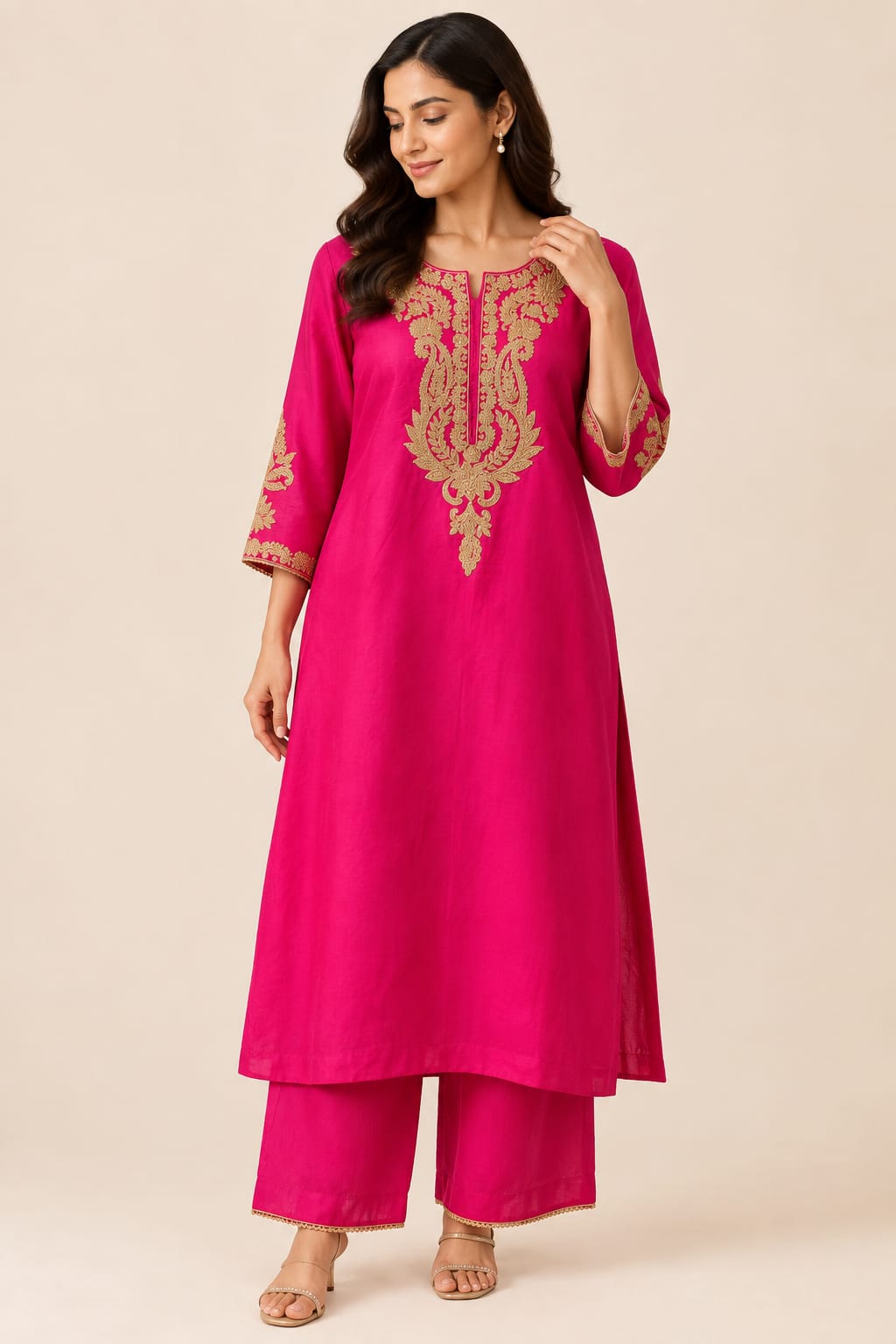 Rani Gold Elegance Kurta Set