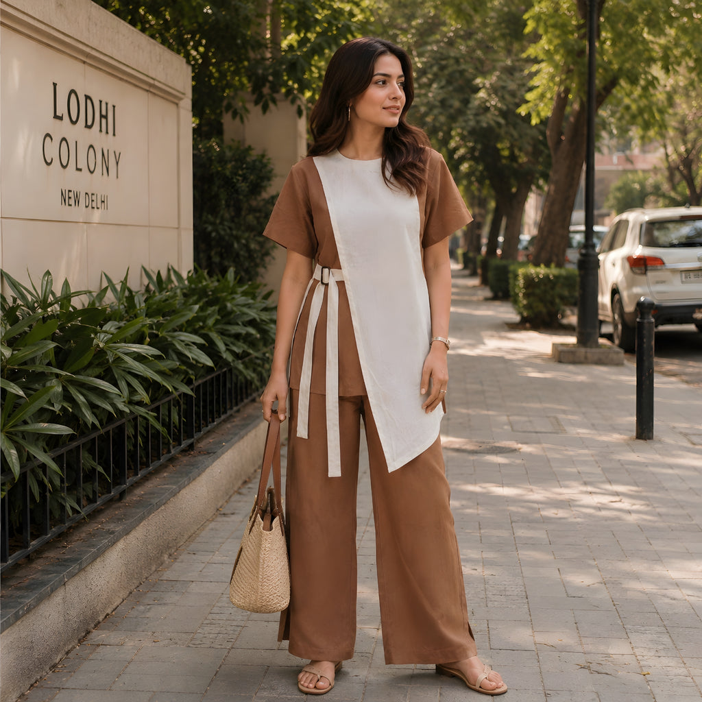 Earth & Ivory Asymmetrical Tunic