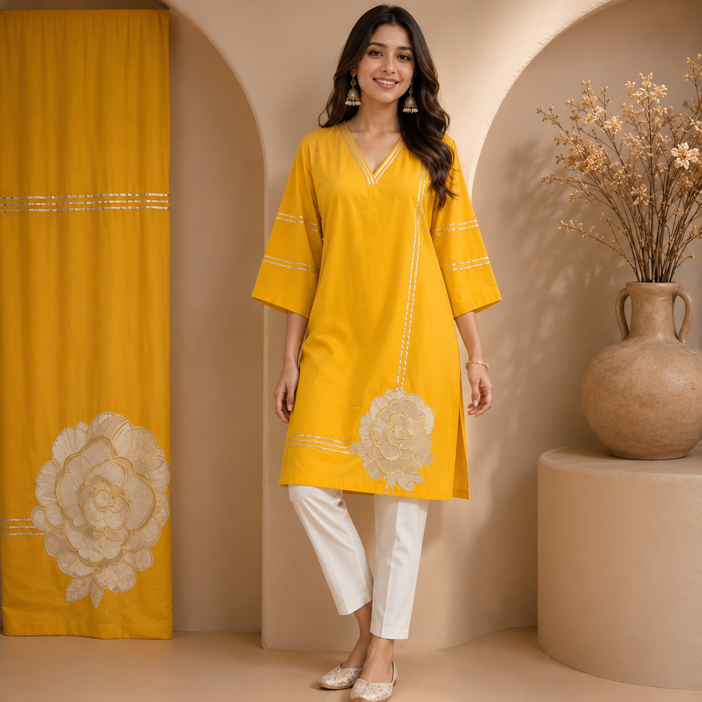 the Sunshine Bloom Embroidered Straight