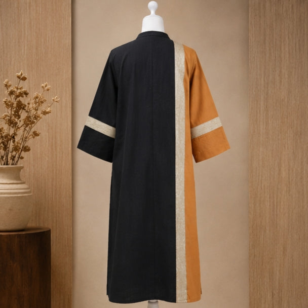 Terra Noir Asymmetrical Colourblock Dress