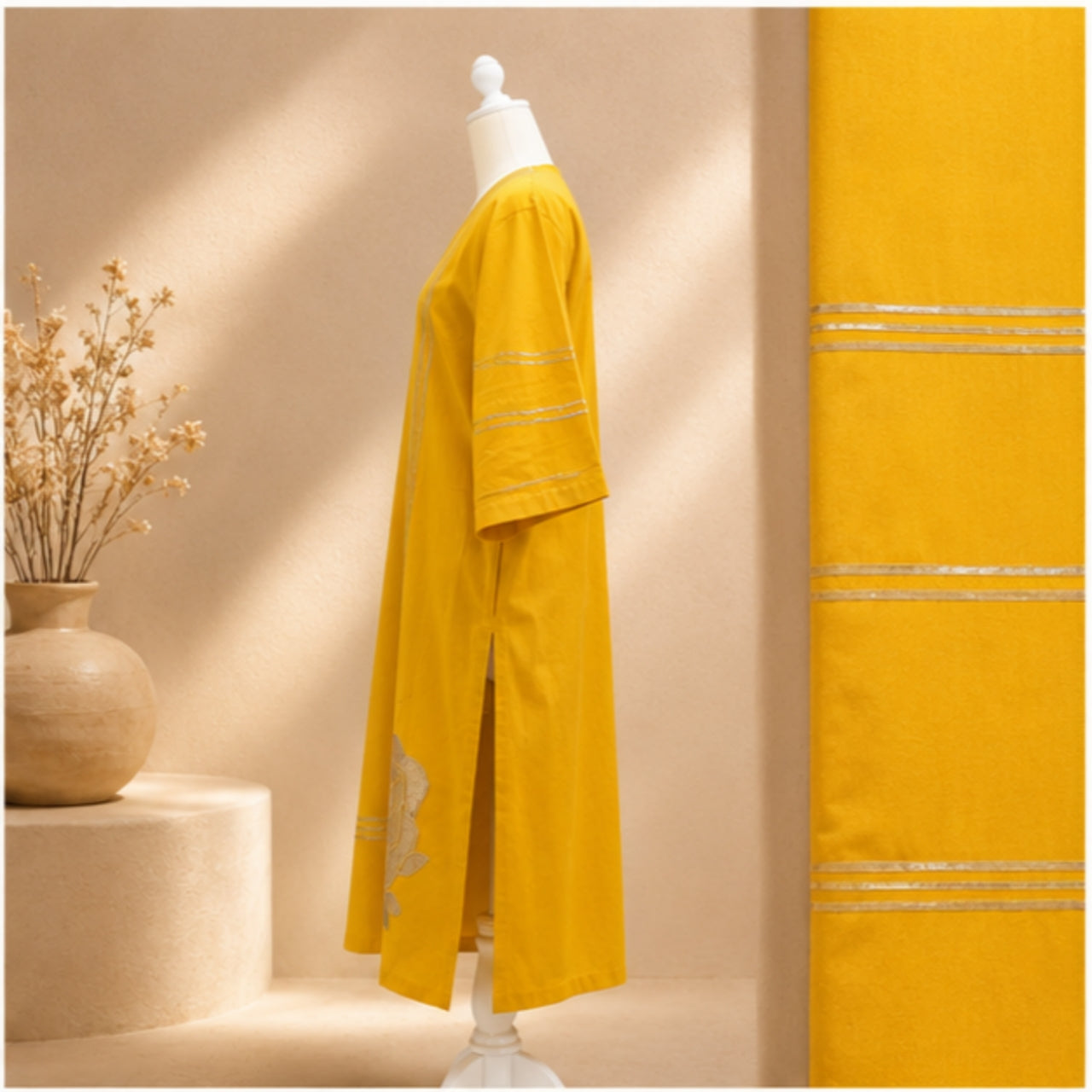 the Sunshine Bloom Embroidered Straight
