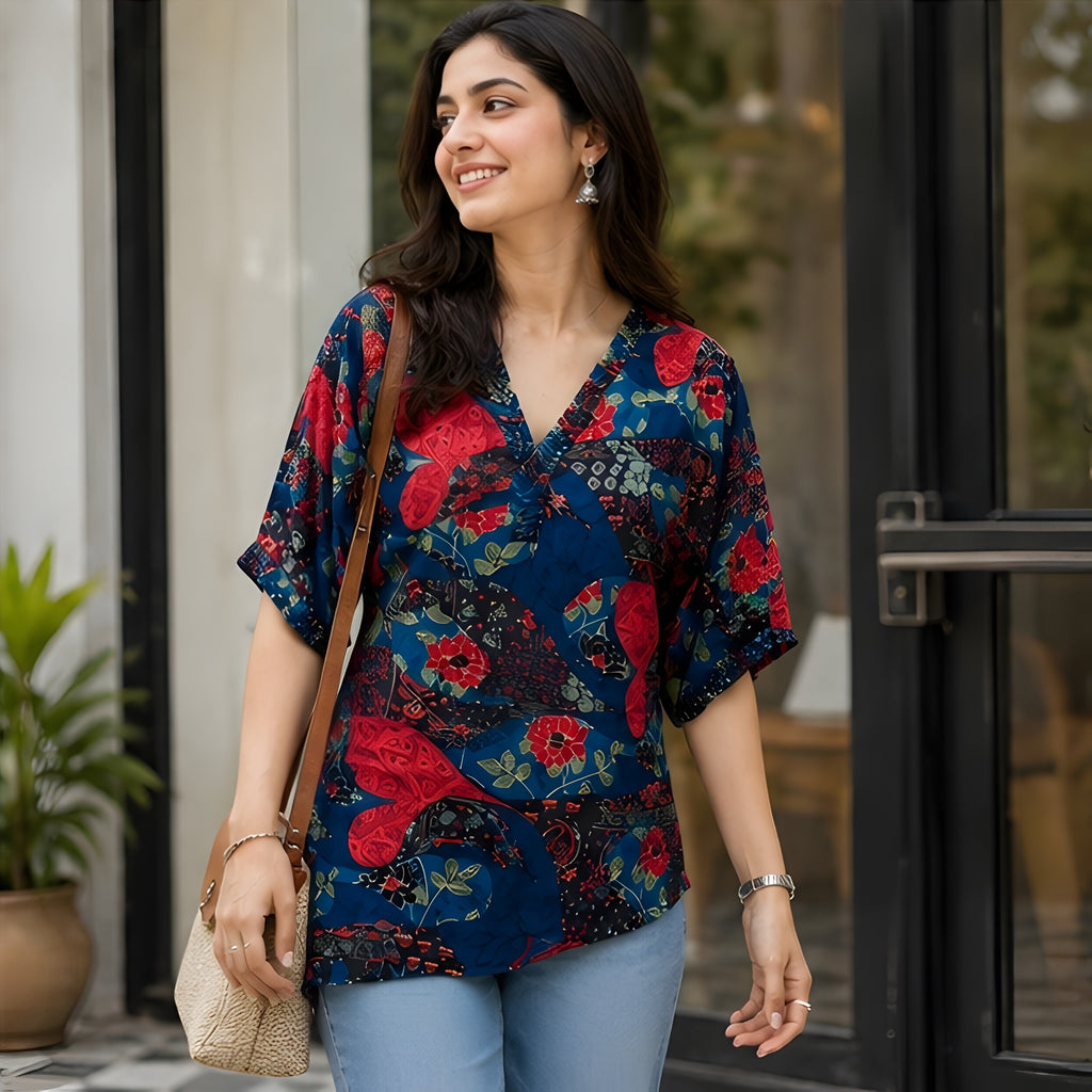 Sapphire Petal Statement Top