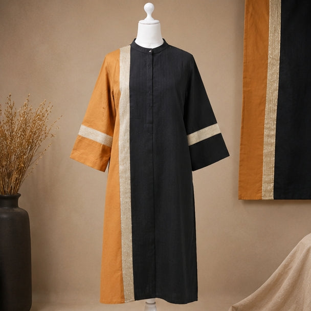 Terra Noir Asymmetrical Colourblock Dress