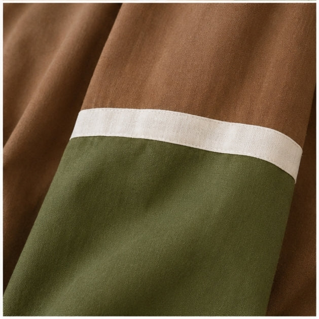 the Mocha Olive Colour Block Shirt Dress