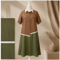 the Mocha Olive Colour Block Shirt Dress
