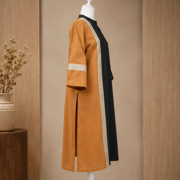 Terra Noir Asymmetrical Colourblock Dress
